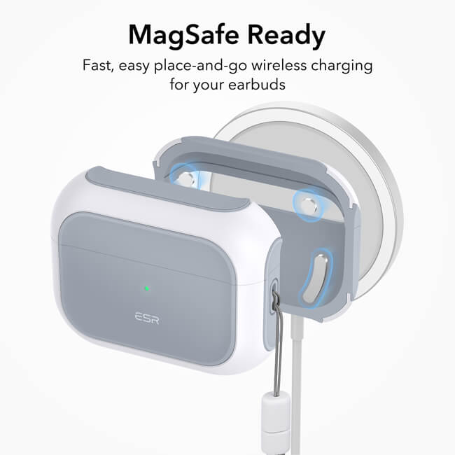 ESR AirPods Pro Orbit Hybrid Case White (MagSafe Compatible) APPLE AIRPODS ESR ESR AirPods Pro Orbit Hybrid Case White (MagSafe Compatible) - Image 4