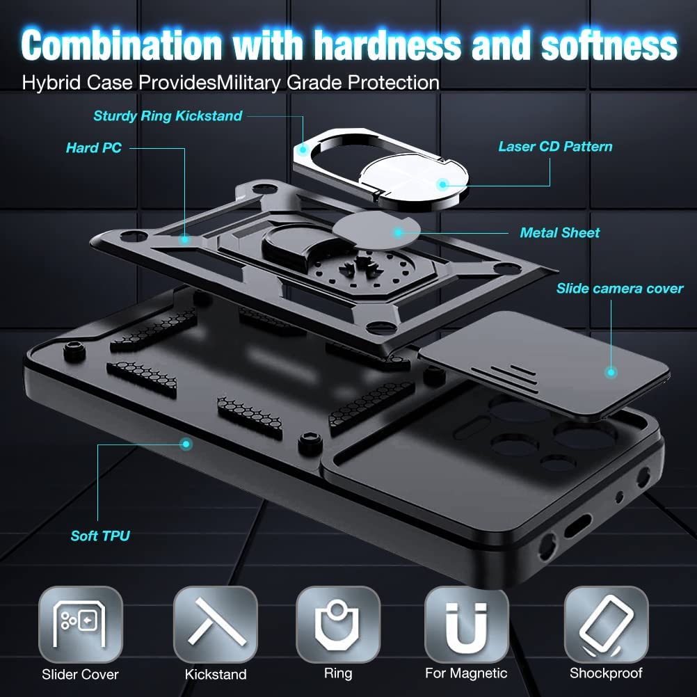 Combo Kickstand Slide Camera Case Red Xiaomi Redmi Note 12 5G ΘΗΚΕΣ OEM Combo Kickstand Slide Camera Case Red Xiaomi Redmi Note 12 5G - Image 4
