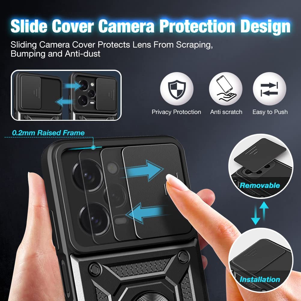 Combo Kickstand Slide Camera Case Black Xiaomi Redmi Note 12 Pro 5G ΘΗΚΕΣ OEM Combo Kickstand Slide Camera Case Black Xiaomi Redmi Note 12 Pro 5G - Image 3