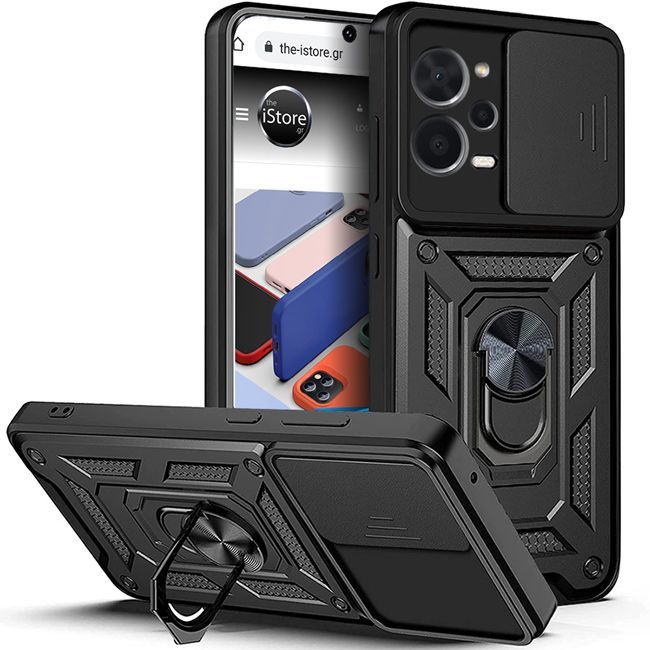 Combo Kickstand Slide Camera Case Black Xiaomi Redmi Note 12 Pro 5G ΘΗΚΕΣ OEM Combo Kickstand Slide Camera Case Black Xiaomi Redmi Note 12 Pro 5G