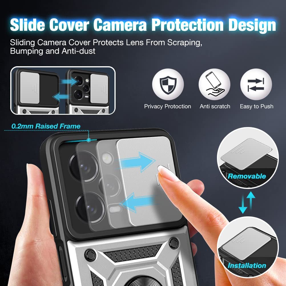 Combo Kickstand Slide Camera Case Silver Xiaomi Redmi Note 12 Pro 5G ΘΗΚΕΣ OEM Combo Kickstand Slide Camera Case Silver Xiaomi Redmi Note 12 Pro 5G - Image 5