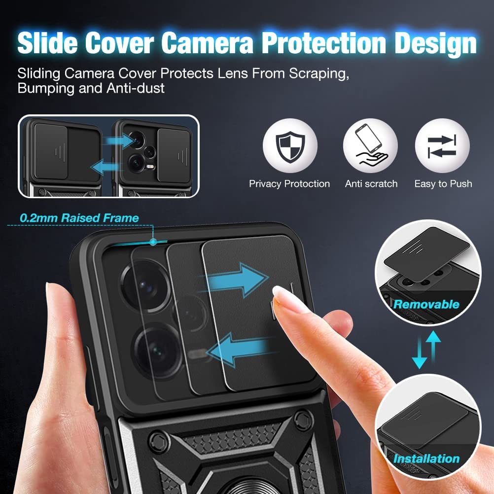 Combo Kickstand Slide Camera Case Black Xiaomi Redmi Note 12 5G ΘΗΚΕΣ OEM Combo Kickstand Slide Camera Case Black Xiaomi Redmi Note 12 5G - Image 3