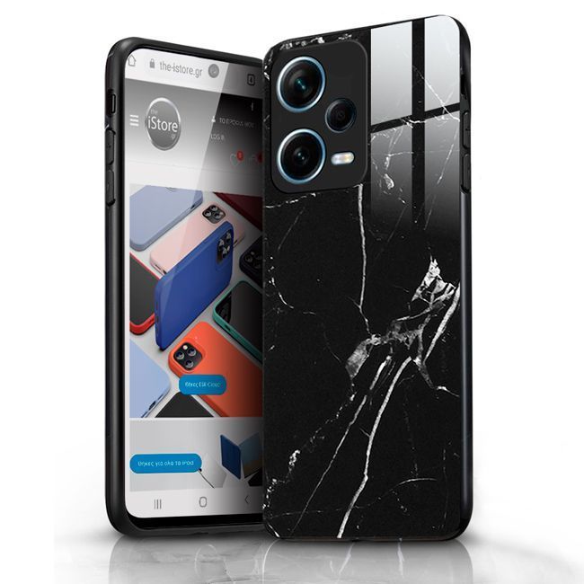 Glossy Marble Black Case Xiaomi Redmi Note 12 5G ΘΗΚΕΣ OEM Glossy Marble Black Case Xiaomi Redmi Note 12 5G