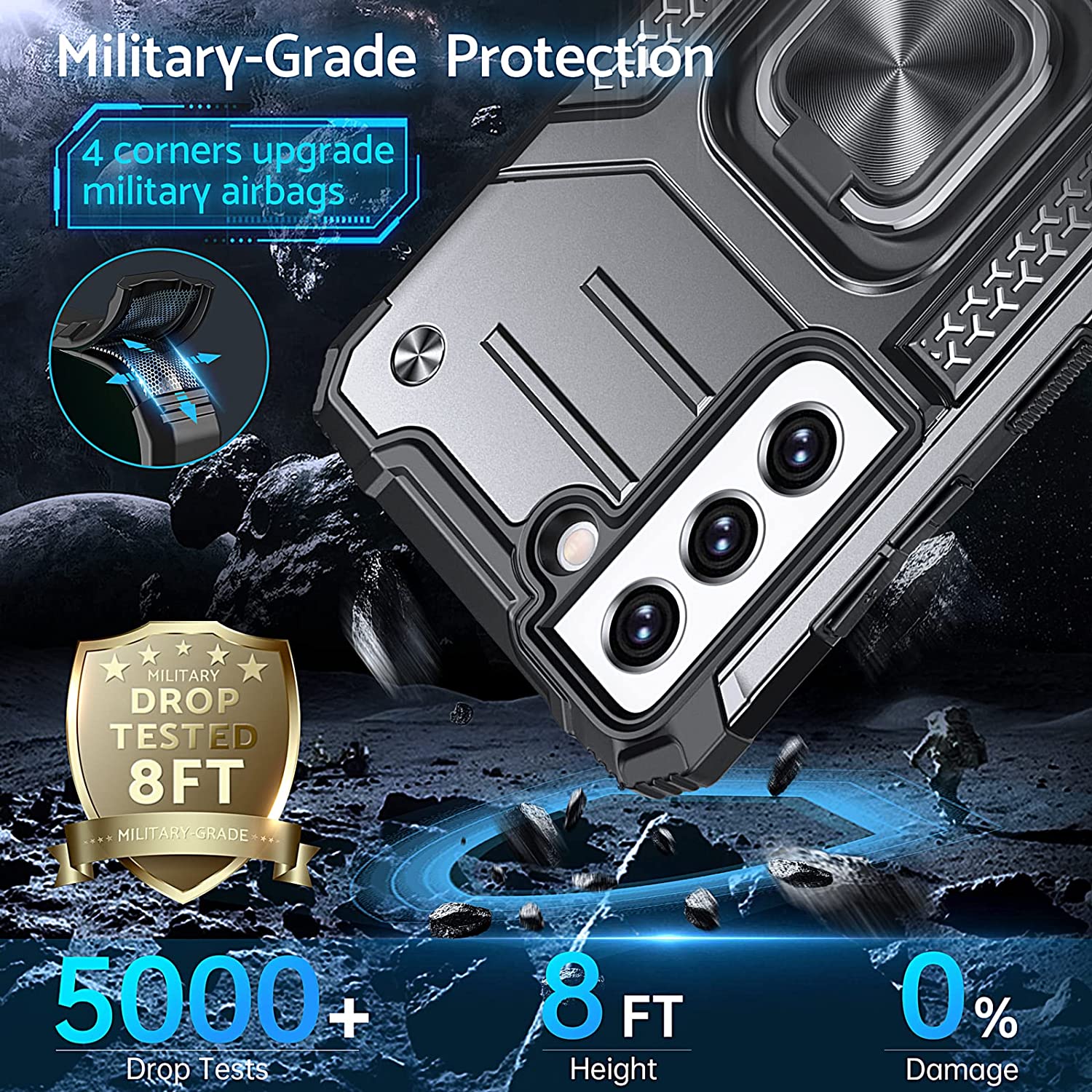 Armor Ringstand Case Silver Samsung Galaxy S21 FE 5G ΘΗΚΕΣ OEM Armor Ringstand Case Silver Samsung Galaxy S21 FE 5G - Image 8