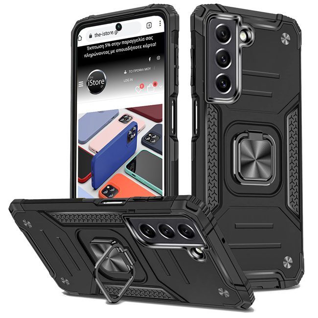 Armor Ringstand Case Silver Samsung Galaxy S21 FE 5G ΘΗΚΕΣ OEM Armor Ringstand Case Silver Samsung Galaxy S21 FE 5G - Image 7