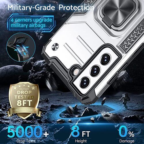 Alternative view of Armor Ringstand Case Silver Samsung Galaxy S21 FE 5G