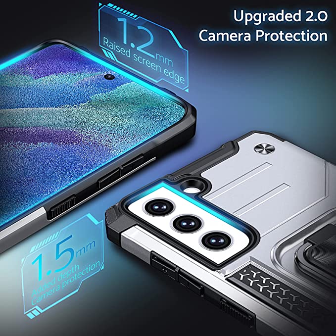 Armor Ringstand Case Silver Samsung Galaxy S21 FE 5G ΘΗΚΕΣ OEM Armor Ringstand Case Silver Samsung Galaxy S21 FE 5G - Image 3