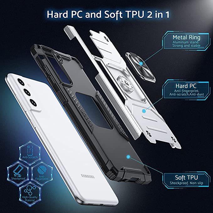 Armor Ringstand Case Silver Samsung Galaxy S21 FE 5G ΘΗΚΕΣ OEM Armor Ringstand Case Silver Samsung Galaxy S21 FE 5G - Image 4