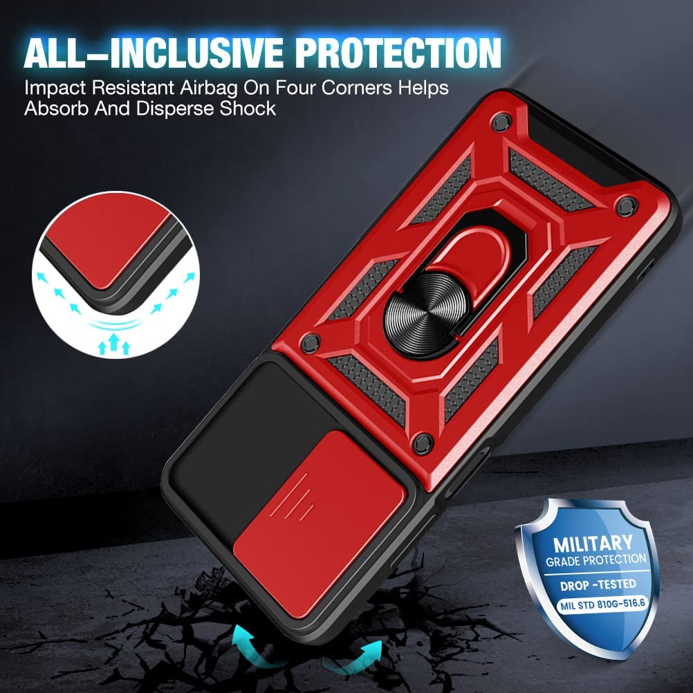Combo Kickstand Slide Camera Case Red Xiaomi Redmi Note 12 5G ΘΗΚΕΣ OEM Combo Kickstand Slide Camera Case Red Xiaomi Redmi Note 12 5G - Image 3