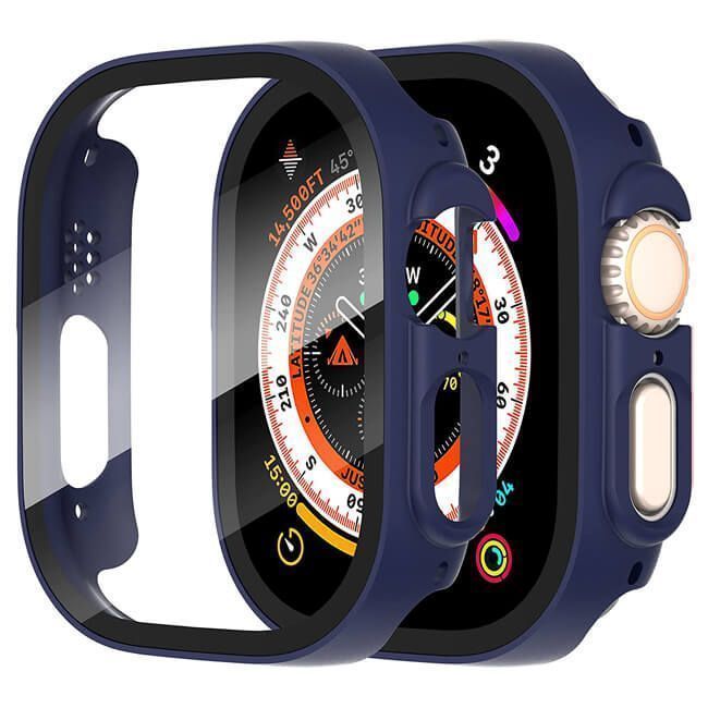 2-in-1 Hard Frame Blue+ Tempered Glass Apple Watch 49mm APPLE WATCH OEM 2-in-1 Hard Frame Blue+ Tempered Glass Apple Watch 49mm