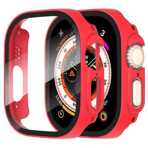 2-in-1 Hard Frame Red + Tempered Glass Apple Watch 49mm APPLE WATCH OEM 2-in-1 Hard Frame Red + Tempered Glass Apple Watch 49mm