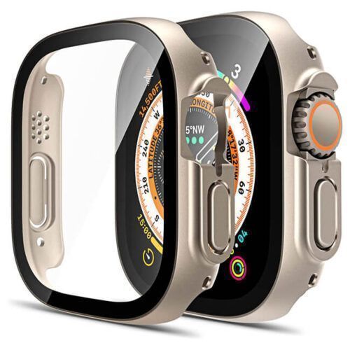 2-in-1 Hard Frame Titanium + Tempered Glass Apple Watch 49mm APPLE WATCH OEM 2-in-1 Hard Frame Titanium + Tempered Glass Apple Watch 49mm