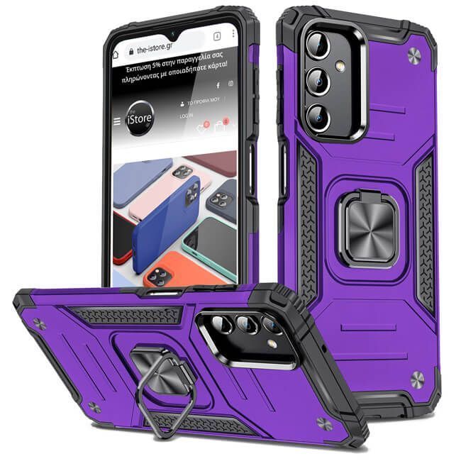 Θήκη Armor Ringstand Purple Samsung Galaxy A14 4G/5G ΘΗΚΕΣ OEM Θήκη Armor Ringstand Purple Samsung Galaxy A14 4G/5G