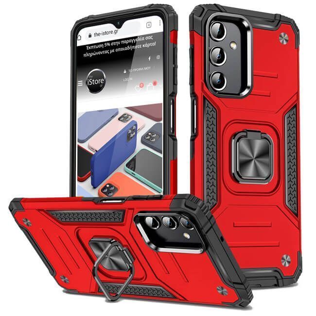 Θήκη Armor Ringstand Red Samsung Galaxy A14 4G/5G ΘΗΚΕΣ OEM Θήκη Armor Ringstand Red Samsung Galaxy A14 4G/5G