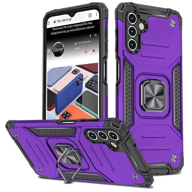 Θήκη Armor Ringstand Purple Samsung Galaxy S24 FE ΘΗΚΕΣ Orso Θήκη Armor Ringstand Purple Samsung Galaxy S24 FE
