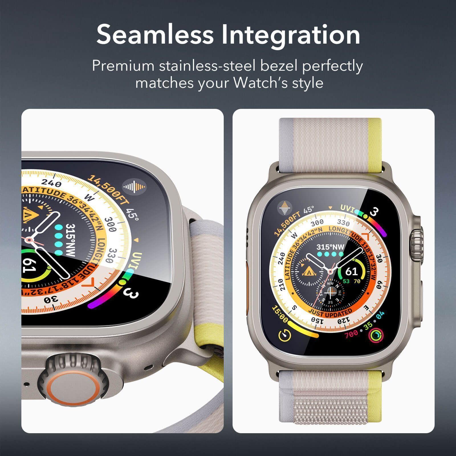 (2 Pack) ESR Armorite Ultra-Tough Tempered Glass Titanium Apple Watch Ultra 49mm APPLE WATCH ESR (2 Pack) ESR Armorite Ultra-Tough Tempered Glass Titanium Apple Watch Ultra 49mm - Image 8