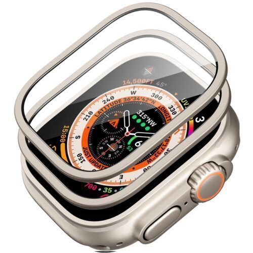 (2 Pack) ESR Armorite Ultra-Tough Tempered Glass Titanium Apple Watch Ultra 49mm