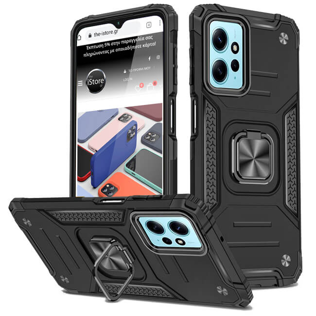 Θήκη Armor Ringstand Black Xiaomi Redmi Note 12 4G ΘΗΚΕΣ OEM Θήκη Armor Ringstand Black Xiaomi Redmi Note 12 4G