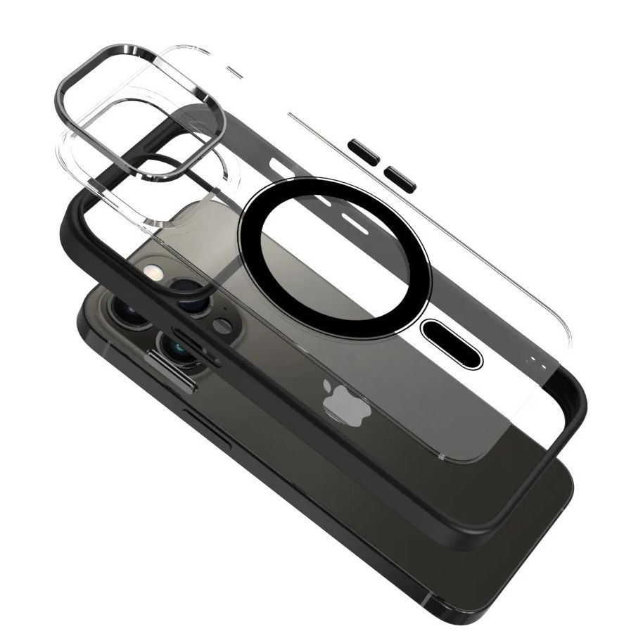 Θήκη iPhone 14/13 Orso MagSafe Metal Tone Clear Black ΘΗΚΕΣ Orso Θήκη iPhone 14/13 Orso MagSafe Metal Tone Clear Black - Image 3