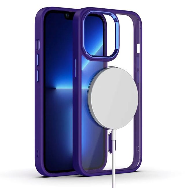 Θήκη iPhone 14/13 Orso MagSafe Metal Tone Clear Purple ΘΗΚΕΣ Orso Θήκη iPhone 14/13 Orso MagSafe Metal Tone Clear Purple