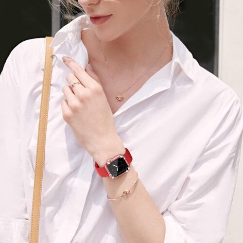 Alternative view of Θήκη Hard Diamonds Red Apple Watch 45mm