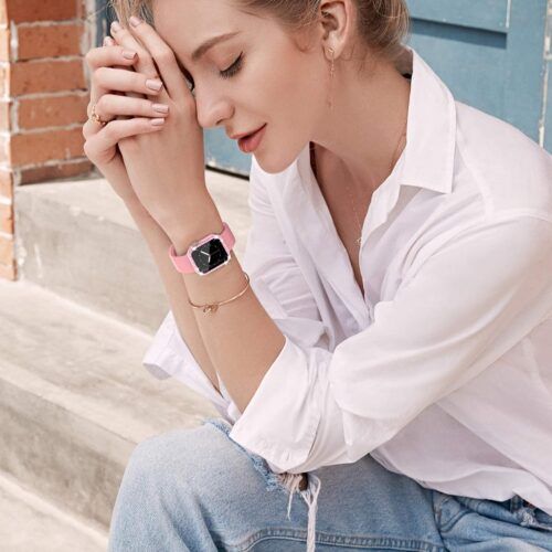 Alternative view of Θήκη Hard Diamonds Pink Apple Watch 45mm