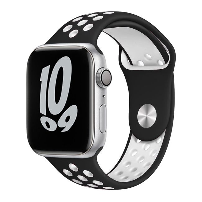 Orso Black/White Sport Silicone Λουράκι Apple Watch 38/40/41/42mm Series 10 2024 APPLE WATCH Orso Orso Black/White Sport Silicone Λουράκι Apple Watch 38/40/41/42mm Series 10 2024