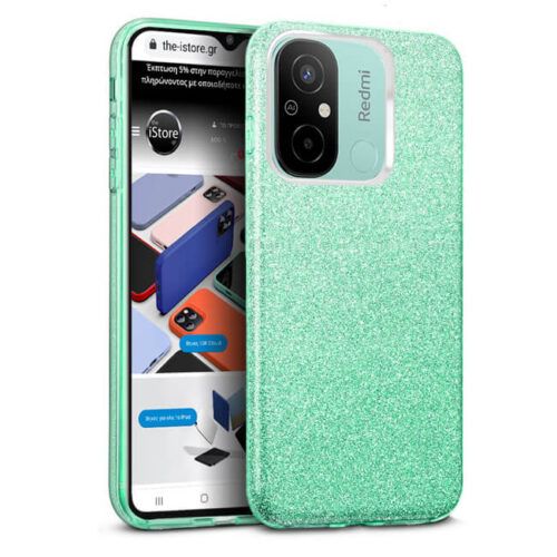 Θήκη Hybrid Strass Green Xiaomi Redmi 12C ΘΗΚΕΣ OEM Θήκη Hybrid Strass Green Xiaomi Redmi 12C