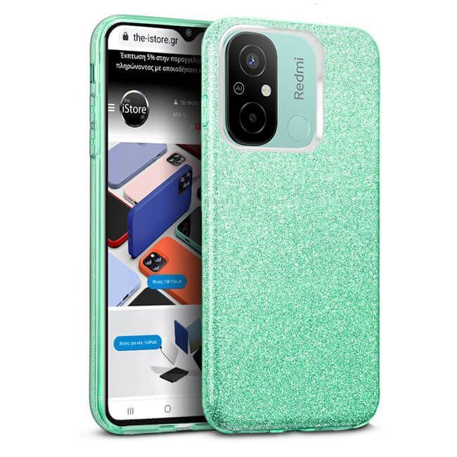 Θήκη Hybrid Strass Green Xiaomi Redmi 12C ΘΗΚΕΣ OEM Θήκη Hybrid Strass Green Xiaomi Redmi 12C
