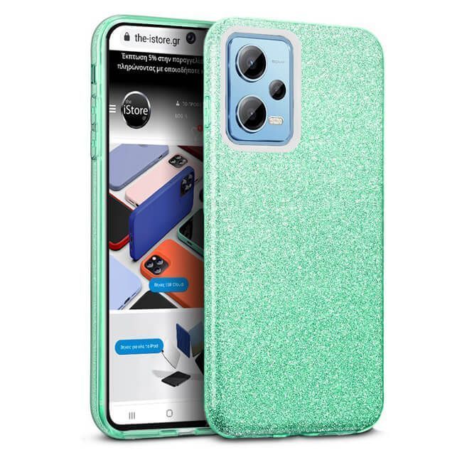 Θήκη Hybrid Strass Green Xiaomi Redmi Note 12 5G ΘΗΚΕΣ OEM Θήκη Hybrid Strass Green Xiaomi Redmi Note 12 5G