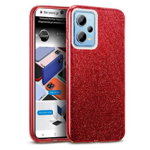Θήκη Hybrid Strass Red Xiaomi Redmi Note 12 4G ΘΗΚΕΣ OEM Θήκη Hybrid Strass Red Xiaomi Redmi Note 12 4G