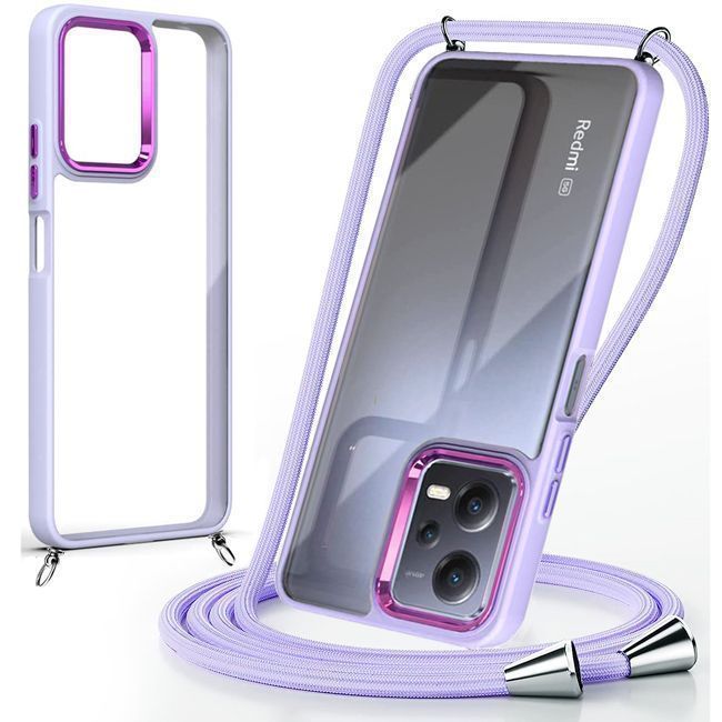 Θήκη Orso Shield Κορδόνι Clear Violet Xiaomi Redmi Note 12 5G ΘΗΚΕΣ Orso Θήκη Orso Shield Κορδόνι Clear Violet Xiaomi Redmi Note 12 5G