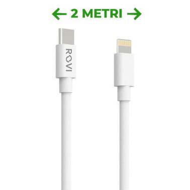 Rovi USB-C to Lightning Cable 2M 20W White APPLE Rovi Rovi USB-C to Lightning Cable 2M 20W White