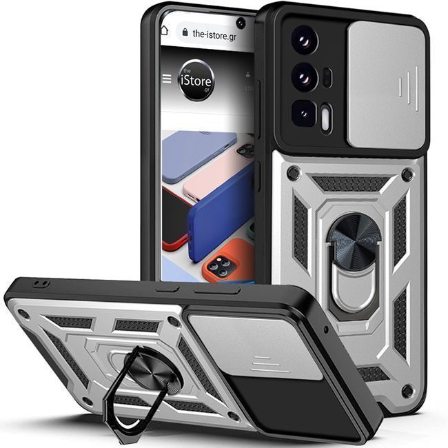 Θήκη Orso Combo Kickstand Slide Camera Silver Poco F5 Pro 5G ΘΗΚΕΣ Orso Θήκη Orso Combo Kickstand Slide Camera Silver Poco F5 Pro 5G