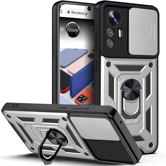 Θήκη Orso Combo Kickstand Slide Camera Silver Xiaomi Redmi Note 12S ΘΗΚΕΣ Orso Θήκη Orso Combo Kickstand Slide Camera Silver Xiaomi Redmi Note 12S
