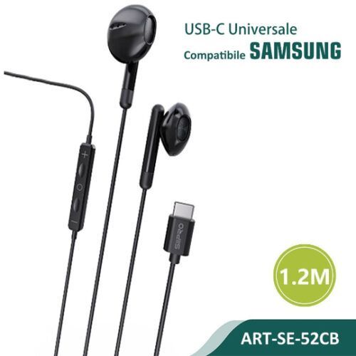 Siipro Earphone USB-C with Microphone Black (SE-52CB) ΑΚΟΥΣΤΙΚΑ-BLUETOOTH SIIPRO Siipro Earphone USB-C with Microphone Black (SE-52CB)