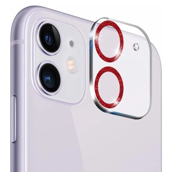 Glitter Full Cover 9H Camera Glass iPhone 11 Clear Red ΠΡΟΣΤΑΣΙΑ ΟΘΟΝΗΣ OEM Glitter Full Cover 9H Camera Glass iPhone 11 Clear Red