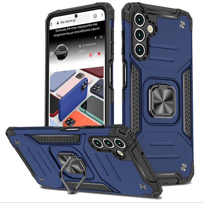 Θήκη Orso Armor Ringstand Blue Samsung Galaxy S23 FE 5G ΘΗΚΕΣ Orso Θήκη Orso Armor Ringstand Blue Samsung Galaxy S23 FE 5G