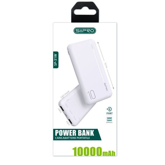 Siipro 1x PD USB-C 2x USB PowerBank 10000mAh White (SP-31W) POWER BANKS SIIPRO Siipro 1x PD USB-C 2x USB PowerBank 10000mAh White (SP-31W) - Image 2