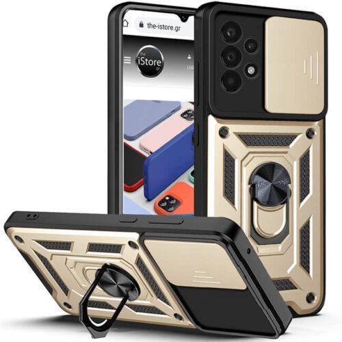 Θήκη Orso Combo Kickstand Slide Camera Gold Samsung Galaxy A13 ΘΗΚΕΣ OEM Θήκη Orso Combo Kickstand Slide Camera Gold Samsung Galaxy A13
