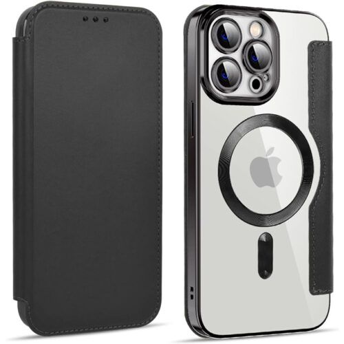Θήκη Orso Flip Camera Protection Magsafe Bare Look Black iPhone 15 Pro