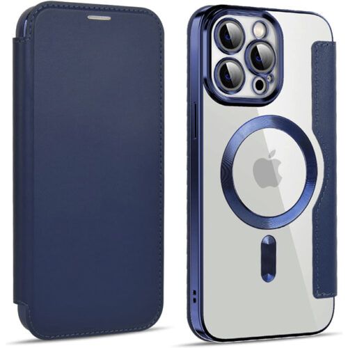Θήκη Orso Flip Camera Protection Magsafe Bare Look Blue iPhone 15 Pro