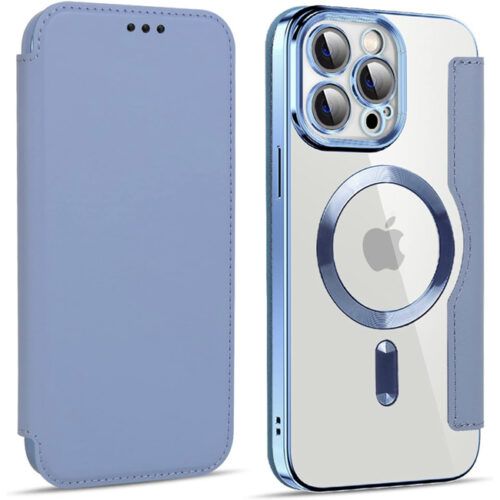 Θήκη Orso Flip Camera Protection Magsafe Bare Look Cyan iPhone 15 Pro