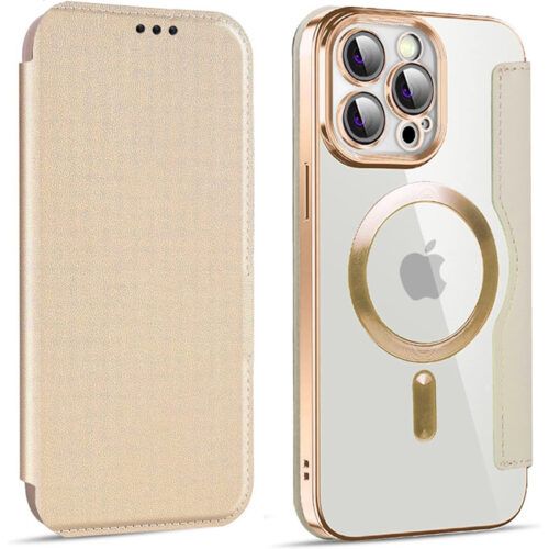 Θήκη Orso Flip Camera Protection Magsafe Bare Look Gold iPhone 15 Pro