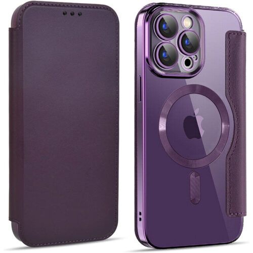 Θήκη Orso Flip Camera Protection Magsafe Bare Look Deep Purple iPhone 15 Pro