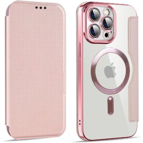 Θήκη Orso Flip Camera Protection Magsafe Bare Look Rose Gold iPhone 15 Pro