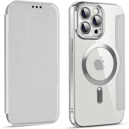 Θήκη Orso Flip Camera Protection Magsafe Bare Look Silver iPhone 15 Pro