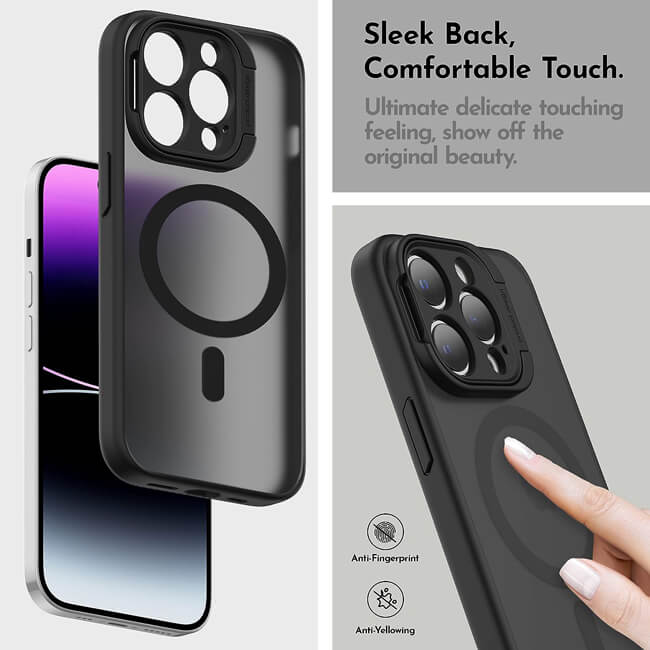 Θήκη Orso Hybrid Camera Protection Stand MagSafe Frosted Black iPhone 14 Pro STOCK OFFERS Orso Θήκη Orso Hybrid Camera Protection Stand MagSafe Frosted Black iPhone 14 Pro - Image 4