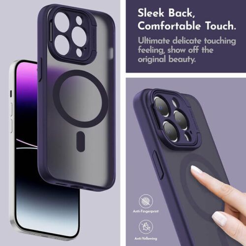 Alternative view of Θήκη Orso Hybrid Camera Protection Stand MagSafe Frosted Purple iPhone 14 Pro