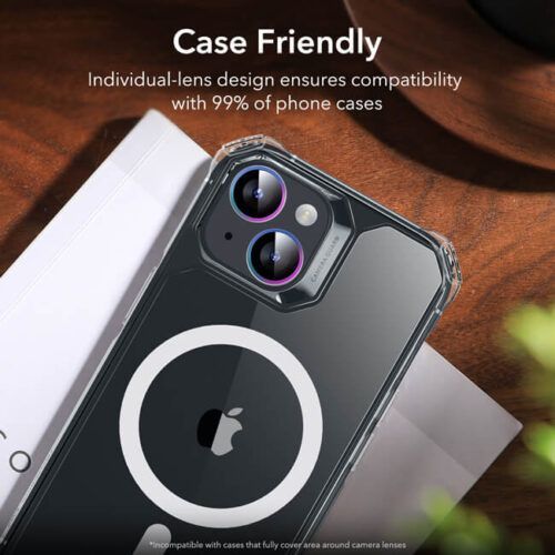 Alternative view of ESR Armorite Tempered Glass Camera Lens Chromatic iPhone 15 /15 Plus
